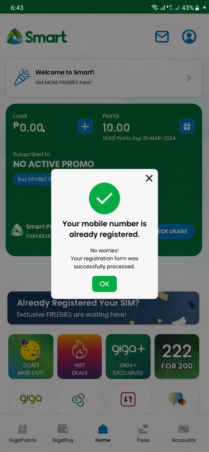 Smart SIM registration official portal guide