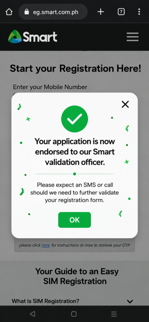 smart sim registration