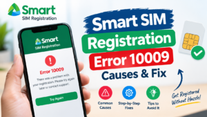 Smart SIM registration error 10009